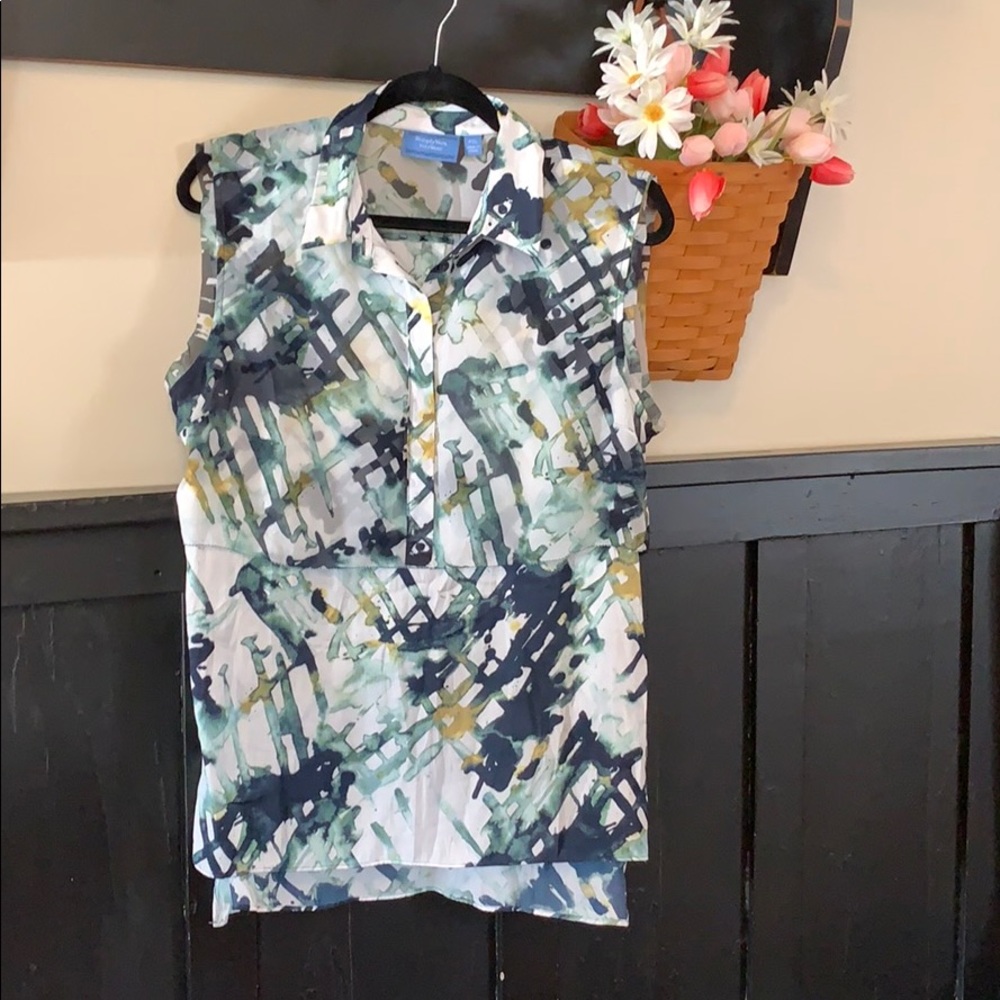 Simply Vera wang PXL short sleeve long top green